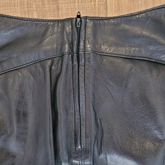 Vintage Maglia Black Leather Skirt Size 8 - Picture 4 of 5